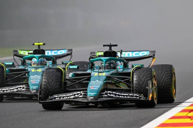 Formel 1 GP Spa Belgien. Sonntag, 27.07.2025 Fernando Alonso 14, Aston Martin Aramco F1 Team und Lance Stroll 18, Aston Martin Aramco F1 Team; Formel 1 GP Spa Belgien. Sonntag, 27.07.2025 Copyright: xBEAUTIFULxSPORTS Erlhofx