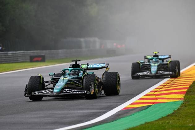 Formel 1 GP Spa Belgien. Sonntag, 27.07.2025 Lance Stroll 18, Aston Martin Aramco F1 Team und Fernando Alonso 14, Aston Martin Aramco F1 Team; Formel 1 GP Spa Belgien. Sonntag, 27.07.2025 Copyright: xBEAUTIFULxSPORTS Erlhofx