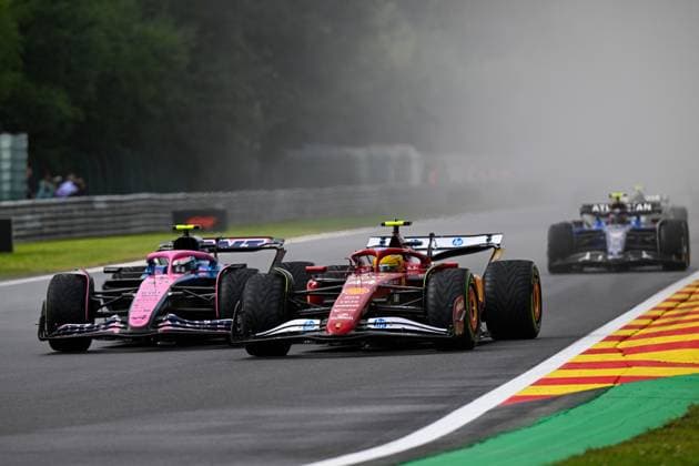 Formel 1 GP Spa Belgien. Sonntag, 27.07.2025 Franco Colapinto 43, BWT Alpine F1 Team und Lewis Hamilton 44, Scuderia Ferrari; Formel 1 GP Spa Belgien. Sonntag, 27.07.2025 Copyright: xBEAUTIFULxSPORTS Erlhofx