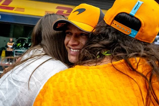 STAVELOT, BELGIUM: Lando Norris, racing for the McLaren F1 team during the 2025 Formula 1 Belgian Grand Prix at the Circuit de Spa-Francorchamps in Stavelot, Belgium