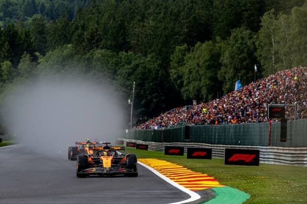 STAVELOT, BELGIUM: Oscar Piastri, racing for the McLaren F1 team during the 2025 Formula 1 Belgian Grand Prix at the Circuit de Spa-Francorchamps in Stavelot, Belgium