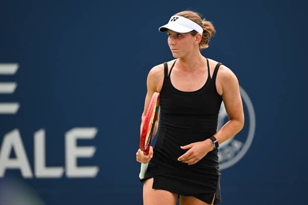 MONTREAL, QC - JULY 27: Look on Varvara Gracheva (FRA) during a first round match at WTA, Tennis Damen National Bank Open on July 27, 2025 at IGA Stadium in Montreal, QC (Photo by David Kirouac Icon Sportswire) TENNIS: JUL 27 National Bank Open EDITORIAL USE ONLY Icon250727056