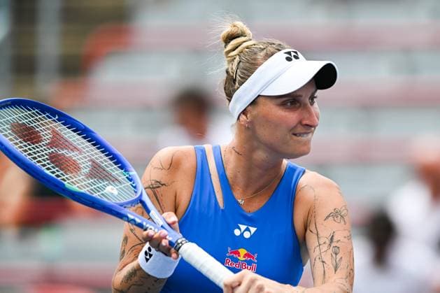 MONTREAL, QC - JULY 27: Look on Marketa Vondrousova (CZE) during a first round match at WTA, Tennis Damen National Bank Open on July 27, 2025 at IGA Stadium in Montreal, QC (Photo by David Kirouac Icon Sportswire) TENNIS: JUL 27 National Bank Open EDITORIAL USE ONLY Icon250727017