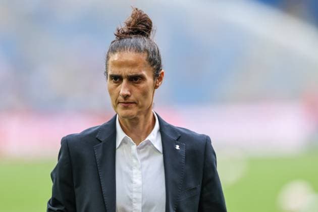 2025-07-27 England v Spain - UEFA Women s EURO 2025 Final BASEL, SWITZERLAND - JULY 27: Head coach Montse Tome of Spain looks on during the UEFA Women s EURO 2025 Final match between England and Spain at St. Jakob-Park on July 27, 2025 in Basel, Switzerland. (Photo by Leiting Gao BSR Agency) Basel Switzerland Content not available for redistribution in The Netherlands directly or indirectly through any third parties. Copyright: xBSRxAgencyx