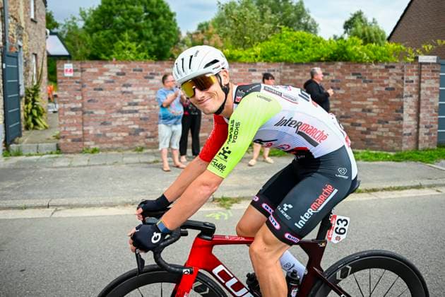Tour de Wallonie 2025 Stage 3 ANTOING, BELGIUM - JULY 28 : Paquot Tom of Intermarche - Wanty in action during stage 3 of the 30th edition of Tour de Wallonie an UCI ProSeries 2.Pro cycling road race stage for Men Elite of 165.3 km with start in Estinnes and finish in Antoing on July 28, 2025 in Antoing, Belgium, 28 07 2025 ( Motordriver Pieter Van Herzele - Antoing Belgium  Copyright: xTomasxSiskx