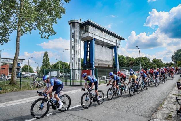 Belgian Floris Van Tricht of Israel-Premier Tech leads the pack of the riders during the third stage of the Tour De Wallonie cycling race, from Estinnes to Antoing (165,3km), on Monday 28 July 2025. BRUNOxFAHY  x130191329x
