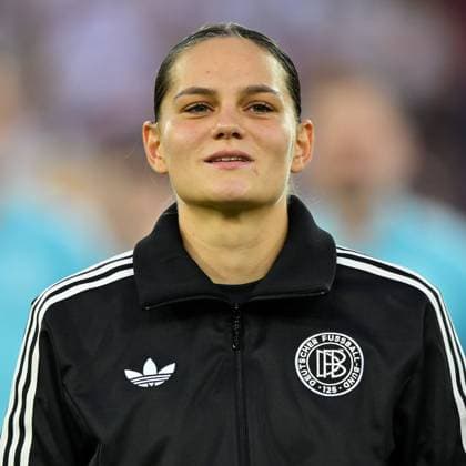 Zuerich, Stadion Letzigrund, 23.07.25, GER, Frauen, UEFA WOMEN S EURO 2025, Halbfinale: Deutschland - Spanien Bild: Giovanna HOFFMANN (Deutschland) UEFA regulations prohibit any use of photographs as image sequences and or quasi-video. Kanton Zuerich Schweiz