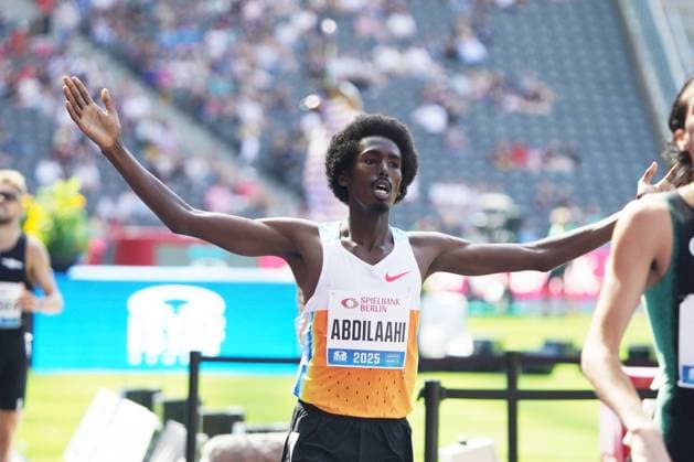 Leichtathletik, Track & Field, Athletics, world athletics Meeting, ISTAF Berlin 2025 27.07.2025 Olympiastadion Berlin, Meile Männer, Mohamed Abdilaahi, Deutschland *** Athletics, Track Field, Athletics, world athletics meeting, ISTAF Berlin 2025 27 07 2025 Olympiastadion Berlin, Mile Men, Mohamed Abdilaahi, Germany