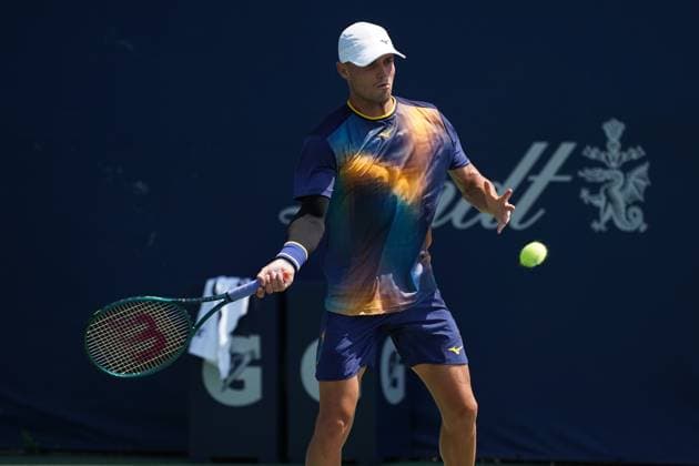 ATP, Tennis Herren Masters 1000 National Bank Open Toronto Presented by Rogers 2025 - Day3 Christopher O Connell of Australia plays a forehand against Chun-Hsin Tseng of Taipei during the Men s Singles first round match on day 3 of the ATP Masters 1000 National Bank Open at Sobeys Stadium. on July 28, 2025 in Toronto, Canada. (Photo by Leonardo Ramirez Eyepix Group) Copyright: xLeonardoxRamirez xEyepixxGroupx LR-28072025-04007