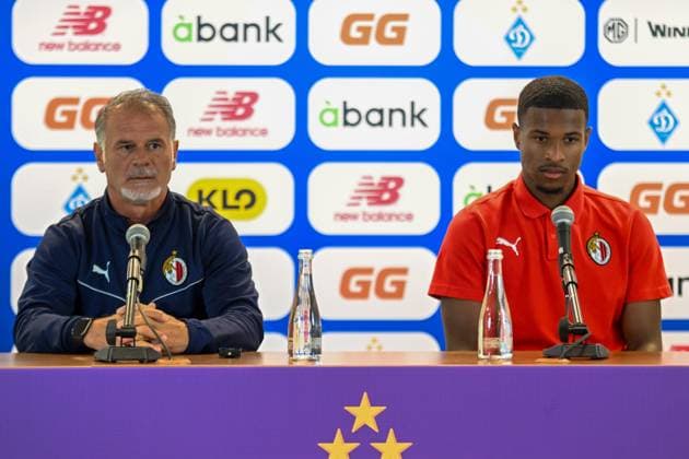 2025.07.28 Lublin Pilka nozna Liga Mistrzow UEFA sezon 2025 2026 Konferencja prasowa przed meczem Dinamo Kijow - Hamrun Spartans N z Giacomo Modica N Dri Philippe Koffi Foto Wojciech Szubartowski PressFocus 2025.07.28 Lublin Football UEFA Champions League season 2025 2026 press conference, PK, Pressekonferenz before match Dinamo Kyiv - Hamrun Spartans Giacomo Modica N Dri Philippe Koffi Credit: Wojciech Szubartowski PressFocus NEWSPIX.PL --- newspix.pl 