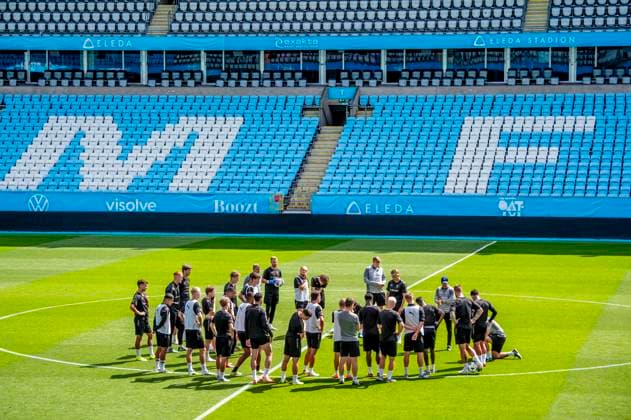 250729 The players during a UEFA Champions League training session with Malmö FF on July 29, 2025 in Malmö. Photo: Christian Örnberg BILDBYRAN COP 166 CO0595 fotboll football soccer fotball uefa champions league qualifier champions league träning practice training malmö ff bbeng Copyright: CHRISTIANxÖRNBERG BB250729CO022