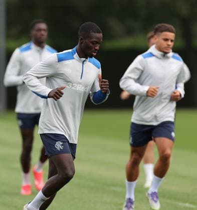 Mohamed Diomande training ahead of tomorrow s Champions League second leg qualifying match against Panathinaikos. Rangers Training - The Rangers Training Centre, Glasgow, Lanarkshire, Scotland, UK - 29 Jul 2025Glasgow The Rangers Training Centre Lanarkshire United Kingdom  Copyright: xO Rourke RangersxFC Shutterstockx 15419009e