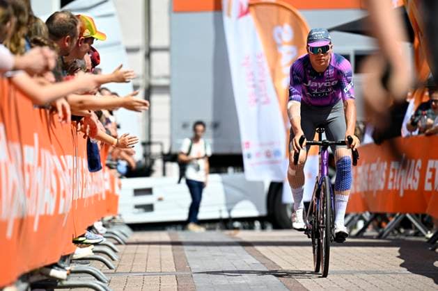 Tour de Wallonie 2025 Stage 4 SERAING, BELGIUM - JULY 29 : Krijnsen Jelte of Team Jayco AlUla before the start of the race during stage 4 of the 30th edition of Tour de Wallonie an UCI ProSeries 2.Pro cycling road race stage for Men Elite of 163.3 km with start in Welkenraedt and finish in Seraing on July 29, 2025 in Seraing, Belgium, 29 07 2025 ( Motordriver Louis Bidlot - Seraing Belgium  Copyright: xTomasxSiskx