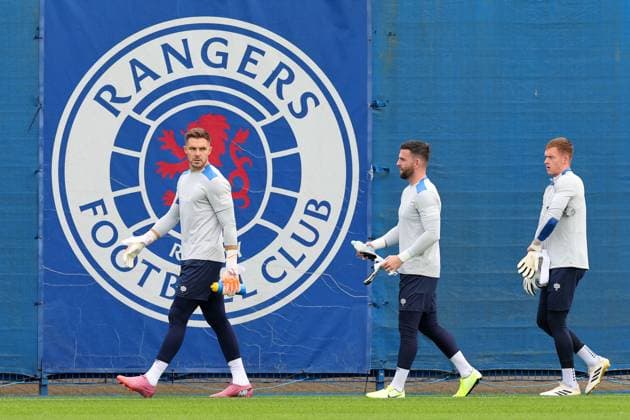 Rangers goalkeepers Jack Butland, Liam Kelly and Kieran Wright walk out for training ahead of tomorrow s Champions League second leg qualifying match against Panathinaikos. Rangers Training - The Rangers Training Centre, Glasgow, Lanarkshire, Scotland, UK - 29 Jul 2025Glasgow The Rangers Training Centre Lanarkshire United Kingdom  Copyright: xO Rourke RangersxFC Shutterstockx 15419009aa