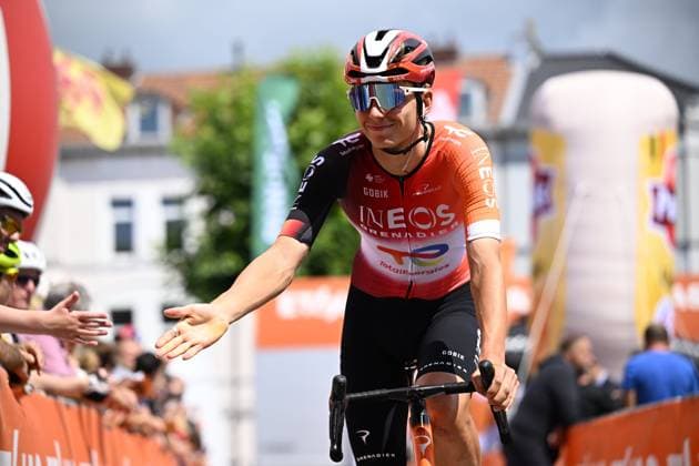 Tour de Wallonie 2025 Stage 4 SERAING, BELGIUM - JULY 29 : Shmidt Artem of INEOS Grenadiers before the start of the race during stage 4 of the 30th edition of Tour de Wallonie an UCI ProSeries 2.Pro cycling road race stage for Men Elite of 163.3 km with start in Welkenraedt and finish in Seraing on July 29, 2025 in Seraing, Belgium, 29 07 2025 ( Motordriver Louis Bidlot - Seraing Belgium  Copyright: xTomasxSiskx