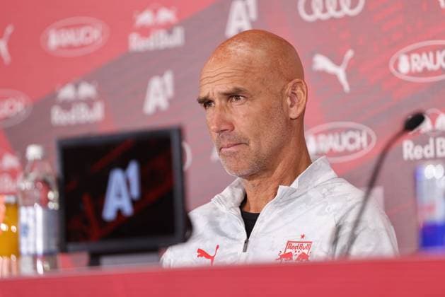SOCCER - UEFA CL, RBS vs Brann SALZBURG,AUSTRIA,29.JUL.25 - SOCCER - UEFA Champions League, Red Bull Salzburg vs SK Brann Bergen, preview, press conference, PK, Pressekonferenz RBS. Image shows head coach Thomas Letsch (RBS).  GEPAxpictures xMathiasxMandl