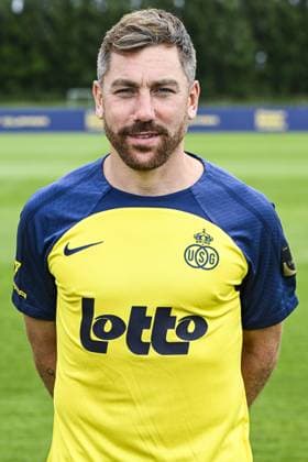 Union s Guillaume Francois poses for a portrait picture at the 2025-2026 season photoshoot of Belgian soccer team Royale Union Saint-Gilloise, Tuesday 29 July 2025 in Brussels. TOM GOYVAERTS TomxGoyvaerts  x130242704x