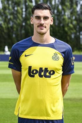 Union s Ross Sykes poses for a portrait picture at the 2025-2026 season photoshoot of Belgian soccer team Royale Union Saint-Gilloise, Tuesday 29 July 2025 in Brussels. TOM GOYVAERTS TomxGoyvaerts  x130243872x