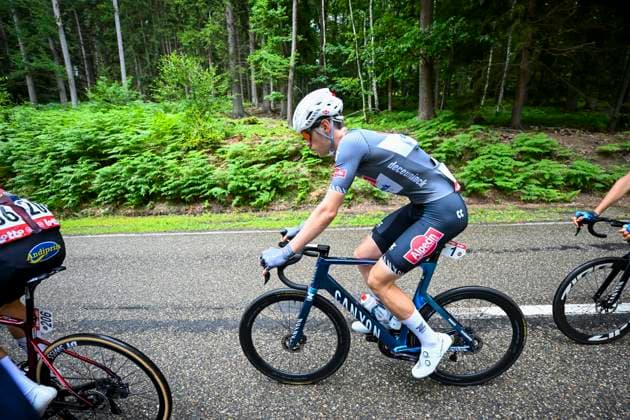 Tour de Wallonie 2025 Stage 4 SERAING, BELGIUM - JULY 29 : Belmans Lennert of Alpecin - Deceuninck in action during stage 4 of the 30th edition of Tour de Wallonie an UCI ProSeries 2.Pro cycling road race stage for Men Elite of 163.3 km with start in Welkenraedt and finish in Seraing on July 29, 2025 in Seraing, Belgium, 29 07 2025 ( Motordriver Louis Bidlot - Seraing Belgium  Copyright: xTomasxSiskx