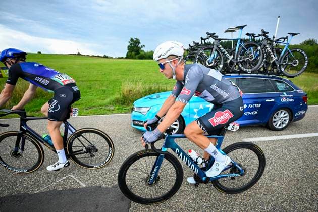Tour de Wallonie 2025 Stage 4 SERAING, BELGIUM - JULY 29 : Ghys Robbe of Alpecin - Deceuninck in action during stage 4 of the 30th edition of Tour de Wallonie an UCI ProSeries 2.Pro cycling road race stage for Men Elite of 163.3 km with start in Welkenraedt and finish in Seraing on July 29, 2025 in Seraing, Belgium, 29 07 2025 ( Motordriver Louis Bidlot - Seraing Belgium  Copyright: xTomasxSiskx