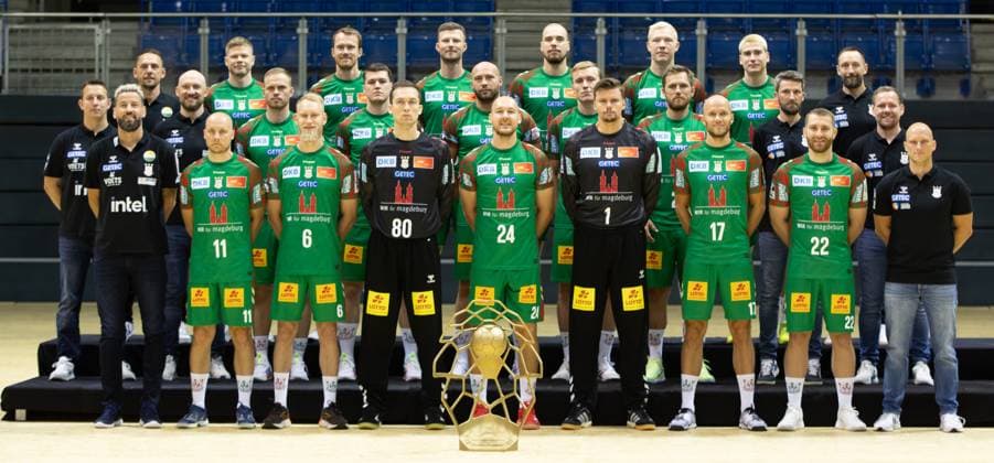 29.07.2025, xgox, Handball - Daikin HBL SC Magdeburg - Fototermin Saison 2025 26 emspor, v.l. Gruppenbild, Mannschaftsbild, Gruppenfoto, Mannschaftsfoto Magdeburg