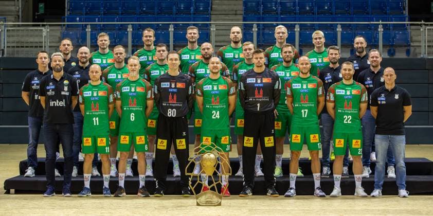29.07.2025, xgox, Handball - Daikin HBL SC Magdeburg - Fototermin Saison 2025 26 emspor, v.l. Gruppenbild, Mannschaftsbild, Gruppenfoto, Mannschaftsfoto Magdeburg