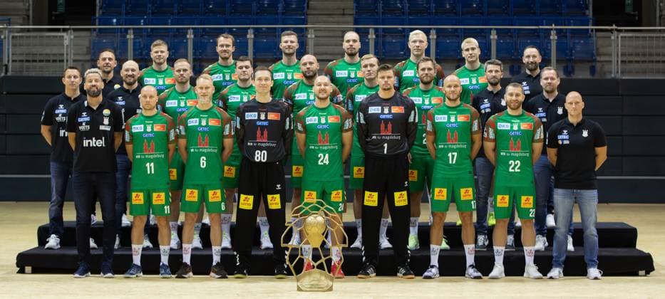 29.07.2025, xgox, Handball - Daikin HBL SC Magdeburg - Fototermin Saison 2025 26 emspor, v.l. Gruppenbild, Mannschaftsbild, Gruppenfoto, Mannschaftsfoto Magdeburg