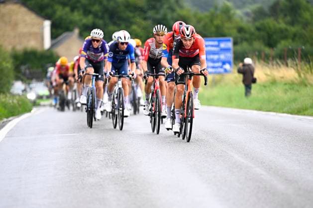 Tour de Wallonie 2025 Stage 4 SERAING, BELGIUM - JULY 29 : Illustration picture of the chasing group during stage 4 of the 30th edition of Tour de Wallonie an UCI ProSeries 2.Pro cycling road race stage for Men Elite of 163.3 km with start in Welkenraedt and finish in Seraing on July 29, 2025 in Seraing, Belgium, 29 07 2025 ( Motordriver Louis Bidlot - Seraing Belgium  Copyright: xTomasxSiskx