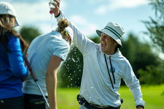 Emma Lucy Schulz-Hanßen (GC St. Leon-Rot), gewinnt mit Dominik Mueller-Lingelbach (BWGV, Landestrainer Maedchen), GER, 15. BWGV-INTERNATIONAL MATCHPLAY-TROPHY, Golf, Maedchen und Jungen, imt Golf, 26.-29.07.2025, GER, 15. BWGV-INTERNATIONAL MATCHPLAY-TROPHY, Golf, Maedchen und Jungen, imt Golf, 26.-29.07.2025 Wain Copyright: xEibner-Pressefotox EP_SWA