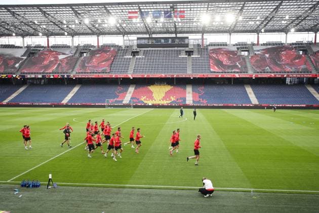 SOCCER - UEFA CL, RBS vs Brann SALZBURG,AUSTRIA,29.JUL.25 - SOCCER - UEFA Champions League, Red Bull Salzburg vs SK Brann Bergen, preview, training Brann. Image shows the team of Brann.  GEPAxpictures xMathiasxMandl