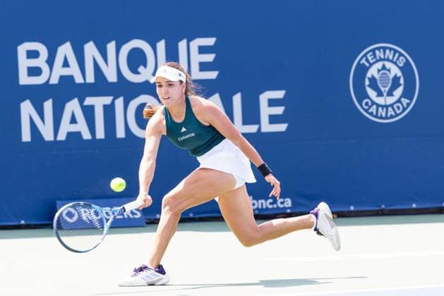 July 29, 2025, Montreal, Quebec, Canada: CAMILA OSORIO, from Colombia forehand in first set against Dayana Yastremska (30), from Ukraine at Canadian Open at IGA stadium in Montreal, Quebec, Canada on 2024-05-24 Montreal Canada - ZUMAl189 20250729_zsp_l189_015 Copyright: xYannickxLegarex