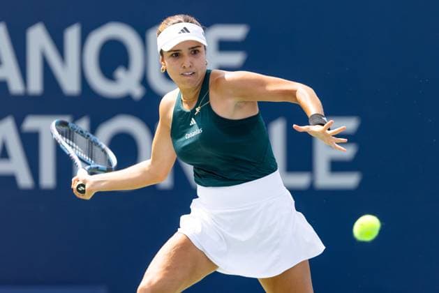 July 29, 2025, Montreal, Quebec, Canada: CAMILA OSORIO, from Colombia forehand in first set against Dayana Yastremska (30), from Ukraine at Canadian Open at IGA stadium in Montreal, Quebec, Canada on 2024-05-24 Montreal Canada - ZUMAl189 20250729_zsp_l189_025 Copyright: xYannickxLegarex