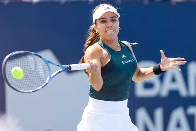 July 29, 2025, Montreal, Quebec, Canada: CAMILA OSORIO, from Colombia forehand in first set against Dayana Yastremska (30), from Ukraine at Canadian Open at IGA stadium in Montreal, Quebec, Canada on 2024-05-24 Montreal Canada - ZUMAl189 20250729_zsp_l189_029 Copyright: xYannickxLegarex