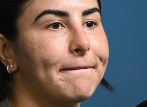 July 29, 2025, Montreal, Pq, Canada: Bianca Andreescu, of Canada, speaks to reporters at the National Bank Open tennis tournament in Montreal, Tuesday, July 29, 2025, after announcing her withdrawal from the event. Tennis 2025: Canadian Open Montreal: WTA, Tennis Damen Andreescu Withdrawals - ZUMAc35_ 20250729_zaf_c35_024 Copyright: xGrahamxHughesx