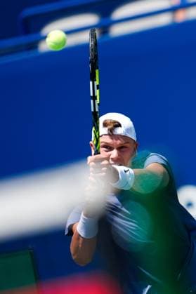 National Bank Open 2025 - Day 4 TORONTO, CANADA - JULY 29 : Holger Rune of Denmark in action against Giovanni Mpetshi Perricard of France on day four of the 2025 National Bank Open at Sobeys Stadium in Toronto, Ontario, Canada on July 29, 2025. Mert Alper Dervis Anadolu Ontario Canada. Editorial use only. Please get in touch for any other usage.  Copyright: x2025xAnadoluxMertxAlperxDervisx