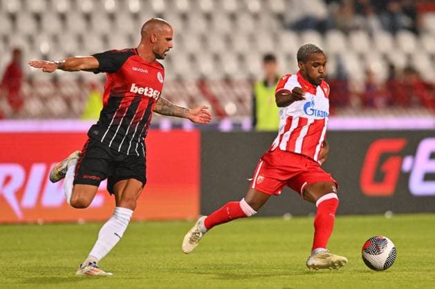CRVENA ZVEZDA vs LINCOLN RED IMPS GIBRALTAR MENDES JOAO FELICIO MILSON Mendes Zoao Felisio Milson football Crvena zvezda vs Lincoln Red Imps Gibraltar, UEFA Champions league qualifications, Rajko Mitic stadium, Belgrade 29.07.2025 Foto: FOOTBALL, CRVENA ZVEZDA, RED STAR, UEFA CHAMPIONS LEAGUE QUALIFICATIONS, LINCOLN RED IMPS GIBRALTAR Belgrade Rajko Mitic stadium Serbia Copyright: xMarkoxMetlasx xMNxPressx