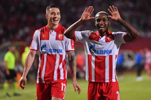 CRVENA ZVEZDA vs LINCOLN RED IMPS GIBRALTAR BRUNO DUARTE DA SILVA, MENDES JOAO FELICIO MILSON Mendes Zoao Felisio Milson football Crvena zvezda vs Lincoln Red Imps Gibraltar, UEFA Champions league qualifications, Rajko Mitic stadium, Belgrade 29.07.2025 Foto: FOOTBALL, CRVENA ZVEZDA, RED STAR, UEFA CHAMPIONS LEAGUE QUALIFICATIONS, LINCOLN RED IMPS GIBRALTAR Belgrade Rajko Mitic stadium Serbia Copyright: xMarkoxMetlasx xMNxPressx