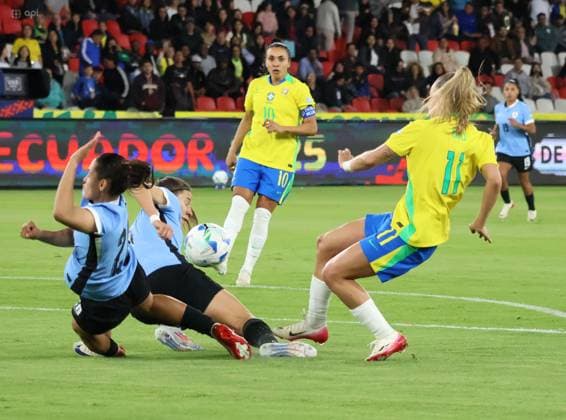 COPA AMERICA FEMENINA BRASIL VS URUGUAY 29 de julio del 2025 Encuentro entre Brasil VS Uruguay por la Copa AmÃ rica Femenina en el estadio Rodrigo Paz. QUITO PICHINCHA ECUADOR Copyright: xHENRYxLAPOx