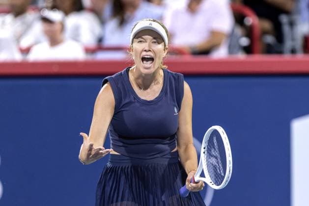 July 29, 2025, Montreal, Quebec, Canada: DANIELLE COLLINS from USA talking to herself after point in third set against Coco Gauff (1) from USA in round of 64 at Canadian Open at IGA stadium in Montreal, Quebec, Canada on 2024-05-24 Montreal Canada - ZUMAl189 20250729_zsp_l189_125 Copyright: xYannickxLegarex