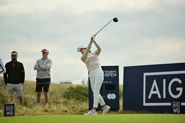30th July 2025; Royal Porthcawl Golf Club, Porthcawl, Wales; AIG Womens Open Golf, Practice Day; Yealimi Noh teeing off on the 3rd hole  AledxHopkins