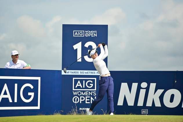 30th July 2025; Royal Porthcawl Golf Club, Porthcawl, Wales; AIG Womens Open Golf, Practice Day; Gabriela Ruffels teeing off on hole 13  AledxHopkins
