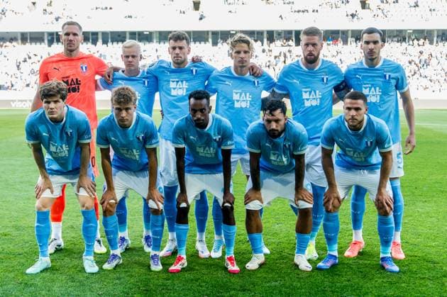 250730 Starting eleven of Malmö FF ahead of the UEFA Champions League qualifier football match between Malmö FF and FK RFS on July 30, 2025 in Malmö. Photo: Christian Örnberg BILDBYRAN COP 166 CO0596 fotboll football soccer fotball uefa champions league qualifier champions league malmö ff fk rfs bbeng Copyright: CHRISTIANxÖRNBERG BB250730CO016