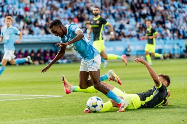 250730 Taha Ali of Malmö FF during the UEFA Champions League qualifier football match between Malmö FF and FK RFS on July 30, 2025 in Malmö. Photo: Christian Örnberg BILDBYRAN COP 166 CO0596 fotboll, football, soccer, fotball,uefa champions league qualifi Copyright: CHRISTIANxÖRNBERG BB250730CO017