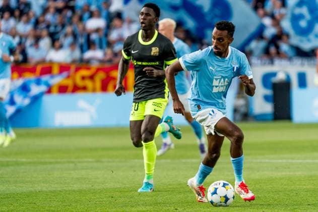 250730 Taha Ali of Malmö FF during the UEFA Champions League qualifier football match between Malmö FF and FK RFS on July 30, 2025 in Malmö. Photo: Christian Örnberg BILDBYRAN COP 166 CO0596 fotboll football soccer fotball uefa champions league qualifier champions league malmö ff fk rfs bbeng bbauto Copyright: CHRISTIANxÖRNBERG BB250730CO018