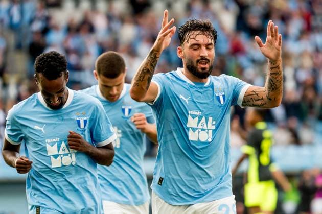 250730 Sead Haksabanovic of Malmö FF celebrates after 1-0 during the UEFA Champions League qualifier football match between Malmö FF and FK RFS on July 30, 2025 in Malmö. Photo: Christian Örnberg BILDBYRAN COP 166 CO0596 fotboll football soccer fotball uefa champions league qualifier champions league malmö ff fk rfs bbeng bbauto jubel Copyright: CHRISTIANxÖRNBERG BB250730CO029