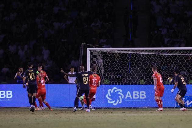 UEFA Champions League Second Qualifying Round Second Leg, Tofiq Bahramov Republican Stadium, Baku, Azerbaijan 30 7 2025 Qarabag vs Shelbourne Shelbourne™s John Martin scores an own goal John Martin scores an own goal 30 7 2025  Copyright: x INPHO AleksandarxDjorovicx AS4A2640