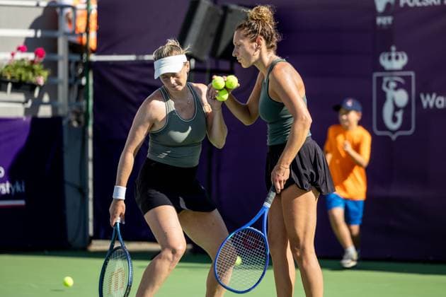 WTA, Tennis Damen 125 - T-Mobile Polish Open 2025 Alicia Barnett, Elixane Lechemia during WTA 125 tennis tournament, T-Mobile Polish Open 2025 in Warsaw, Poland on July 30, 2025. Warsaw Poland  Copyright: xFotoxOlimpikx originalFilename:jastrzebowski-wta125tm250730_npDcY.jpg