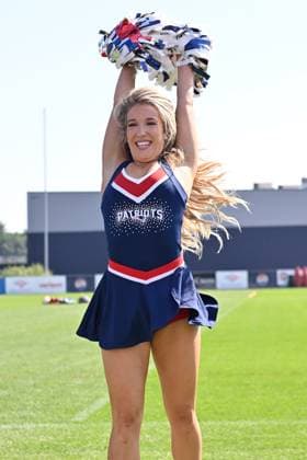 Jul 30, 2025; Foxborough, MA, USA; The New England Patriots Cheerleaders entertain fans before training camp at Gillette Stadium, in Foxborough, Massachusetts. CSM Foxborough USA - ZUMAc04_ 20250730_zma_c04_028 Copyright: xEricxCanhax