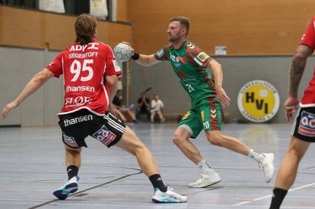 30.07.2025, xgox, Handball - Testspiel SC Magdeburg - Fredericia Handboldklub emspor, v.l. Philipp Weber (Magdeburg, 20) am Ball, plays the ball Ilsenburg
