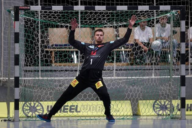 30.07.2025, xtgx, Handball, Testspiel, SC Magdeburg - Fredericia Handboldklub v.l. Sergey Hernandez Ferrer (Magdeburg, 1) Parade, haelt den Ball, faengt den Ball, pariert Ilsenburg